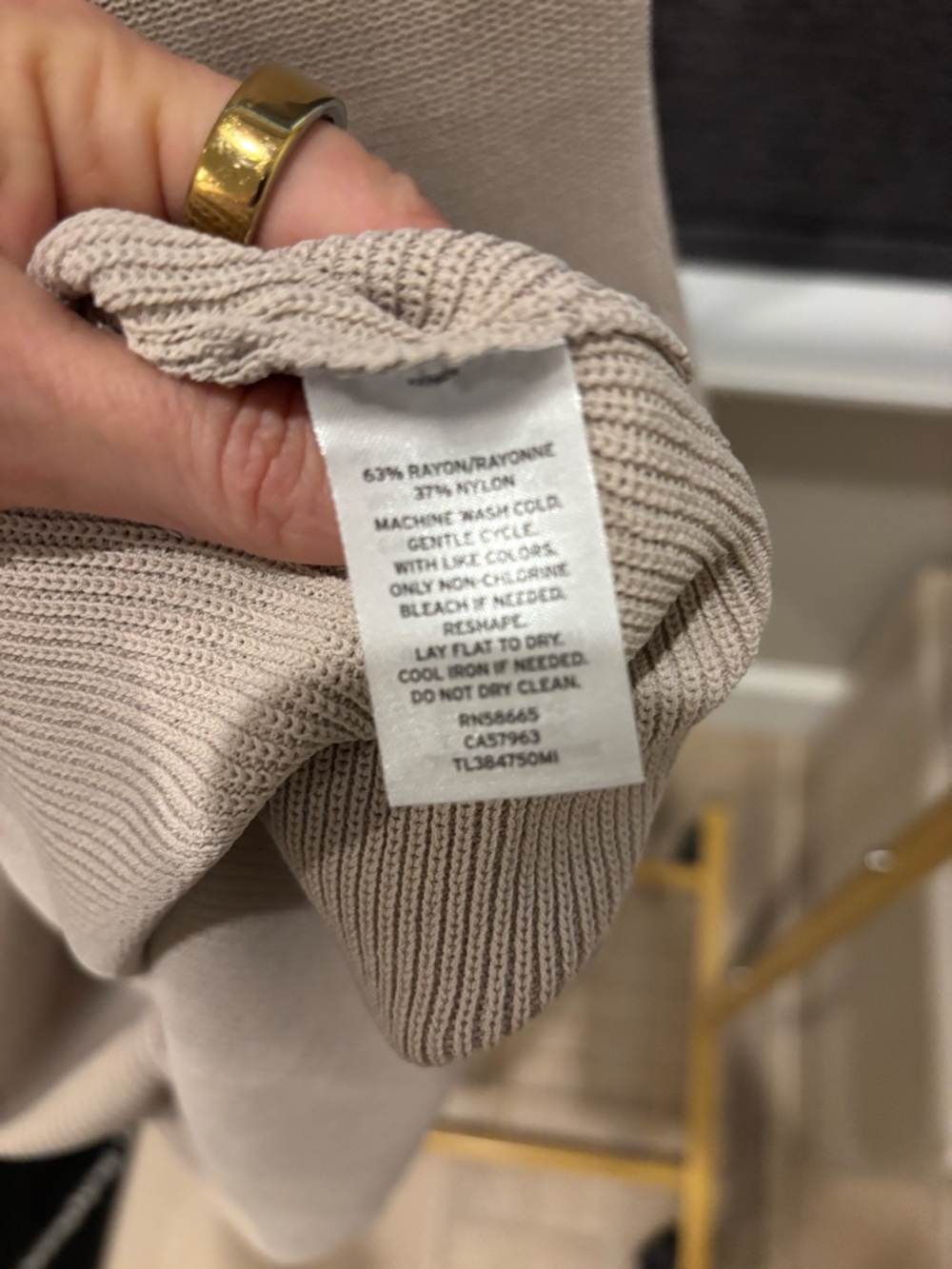 Leith Neutral Ribbed Tank Midi Dress - Picture 6 of 6